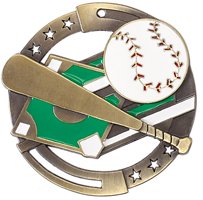 Baseball Enamel Fill Color Medal