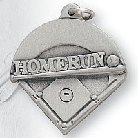 Baseball Home Run Pewter Key Chain