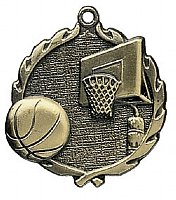 Basketball Wreath Medal (2 Sizes)