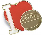 I Love Basketball Lapel Pin