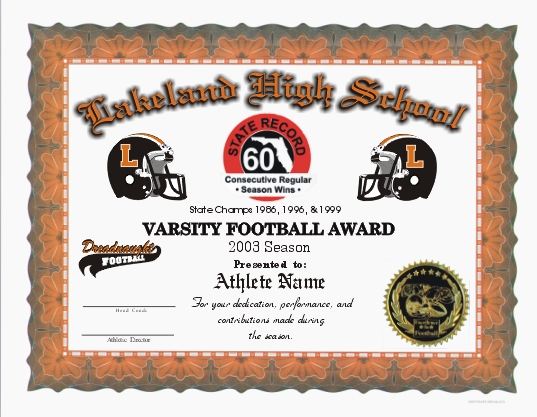 school sports certificate designs