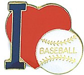 I Love Baseball Lapel Pin