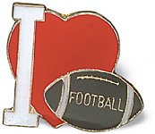 I Love Football Lapel Pin