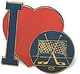 I Love Hockey Lapel Pin