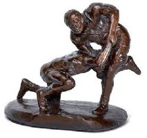 Wrestling Double Action Takedown Sculpture